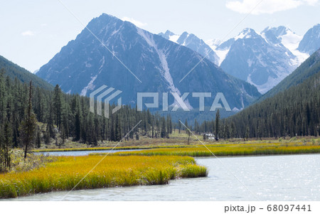 Mountain landscape. Shavlinsky lake in the Altai Republic. Mountain landscape. Shavlinsky lake in the Altai Republic. 68097441