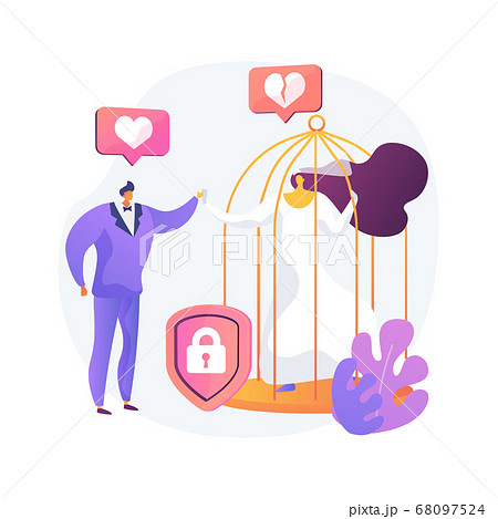 Forced marriage abstract concept vector illustration. 68097524