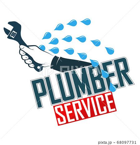 Plumbing repair wrench in hand 68097731
