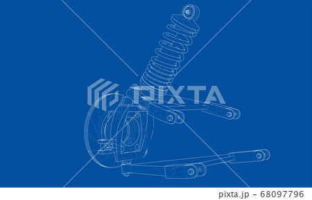 Car suspension with shock absorber Car suspension with shock absorber 68097796