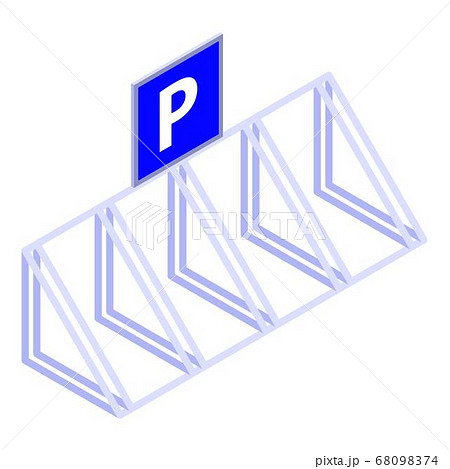 Bicycle parking icon, isometric style 68098374