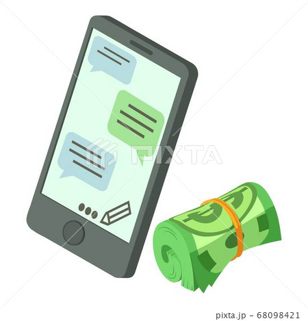 Online loan icon, isometric style 68098421