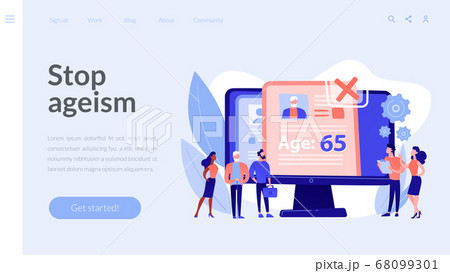 Ageism social problem concept landing page 68099301