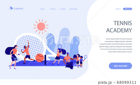 Tennis camp concept landing page. Tennis camp concept landing page. 68099311