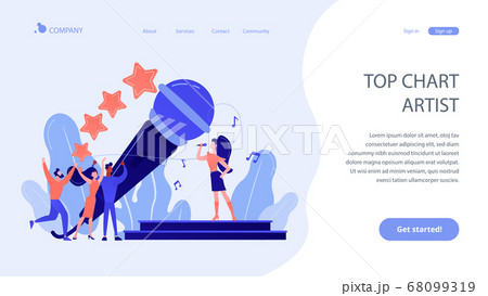 Popular music concept landing page. 68099319