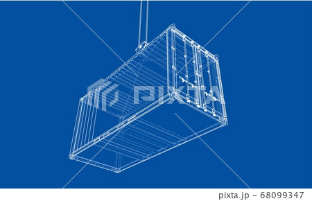 Cargo container. Wire-frame style 68099347