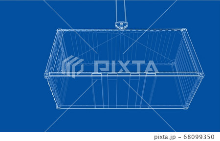Cargo container. Wire-frame style 68099350