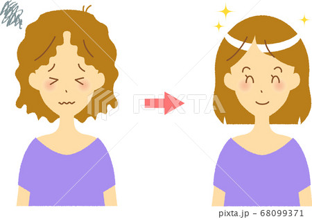 ヘアケアをした女性 ヘアケアをした女性 68099371