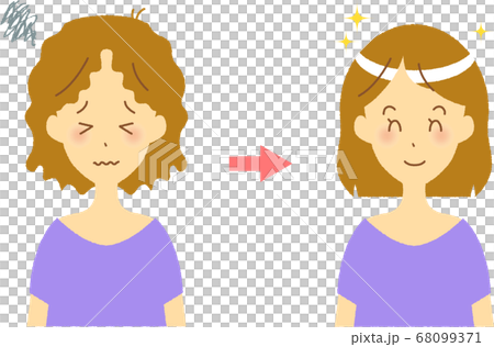 ヘアケアをした女性 ヘアケアをした女性 68099371