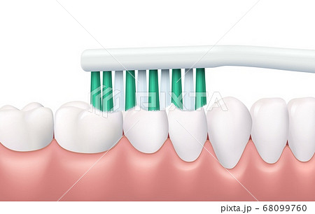 Teeth and gums brushing dental hygiene routine 68099760