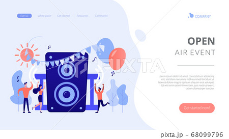 Open air party concept landing page. 68099796