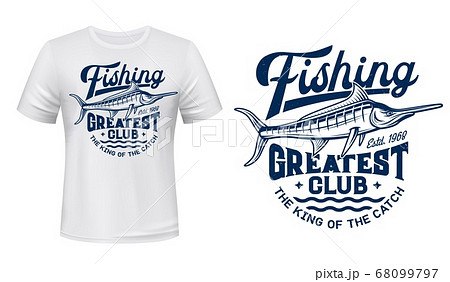 T-shirt print with big marlin fish mascot 68099797