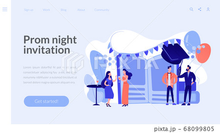 Prom party concept landing page. Prom party concept landing page. 68099805