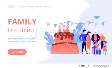 Family tradition concept landing page. 68099987