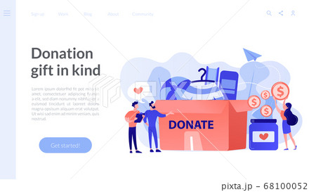 Donation concept landing page. Donation concept landing page. 68100052