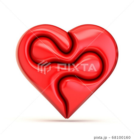 Two pieces red puzzle heart 3D Two pieces red puzzle heart 3D 68100160