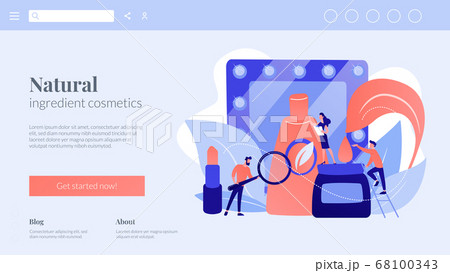 Organic cosmetics concept landing page. Organic cosmetics concept landing page. 68100343