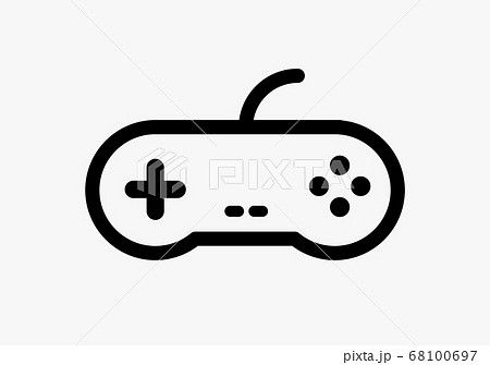 Video game control joystick flat icon. Videogame console controller game pad Video game control joystick flat icon. Videogame console controller game pad 68100697