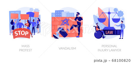 Riots outrage abstract concept vector illustrations. 68100820