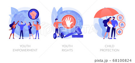 Young people rights protection abstract concept vector illustrations. 68100824