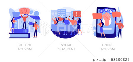 Political and social change abstract concept vector illustrations. 68100825