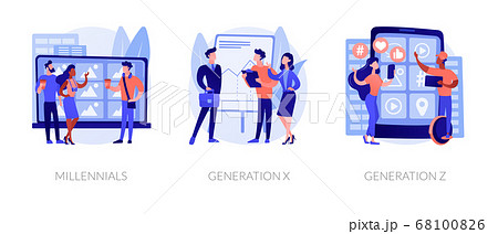 Generational change abstract concept vector illustrations. 68100826