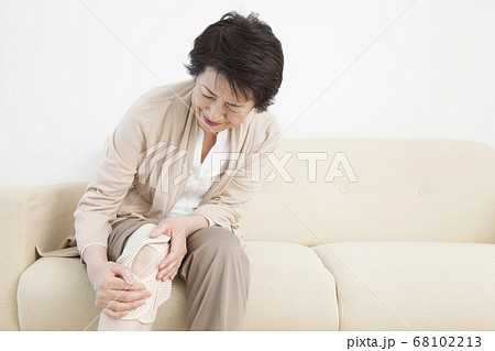 膝痛のシニア女性 68102213