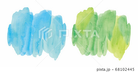 青と緑のラフな水彩絵の具ペイントのイラスト素材