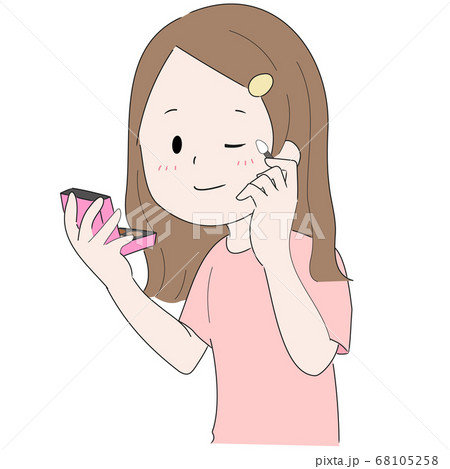 アイシャドウをチップで塗る女性 アイシャドウをチップで塗る女性 68105258
