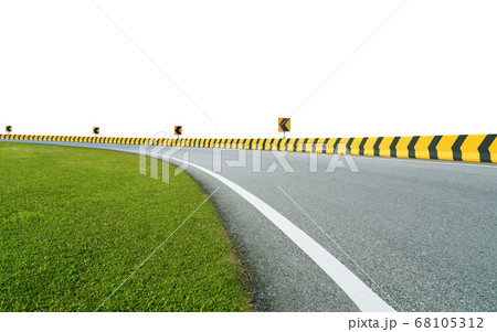 Curving asphalt racing track Curving asphalt racing track 68105312