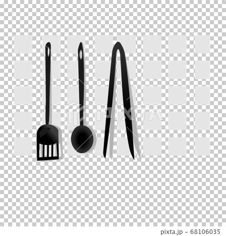 Ladle, fly-back and tongs (kitchen landscape illustration) Ladle, fly-back and tongs (kitchen landscape illustration) 68106035