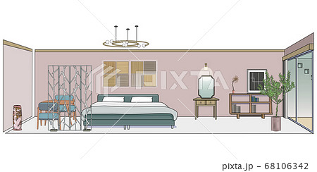 ベランダのある寝室-内装 68106342