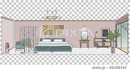 ベランダのある寝室-内装 68106342