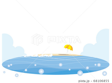 夏の海フレーム ビーチパラソルのイラスト素材