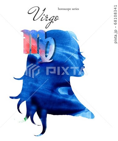 Virgo zodiac sign. Beautiful girl silhouette. Watercolor illustration. Horoscope series. Isolated objects on white background Virgo zodiac sign. Beautiful girl silhouette. Watercolor illustration. Horoscope series. Isolated objects on white background 68108341