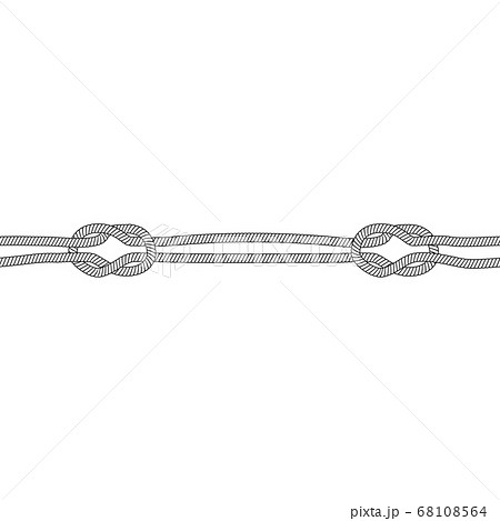 Marine rope knot seamless line, black and whiteのイラスト素材 [68108564] - PIXTA