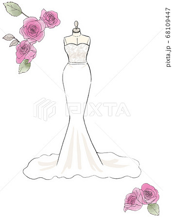Wedding Dress Illustration Stock Illustration