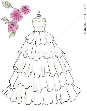 Thin Straps Corset Designer Mermaid Bridal Dress Sketch