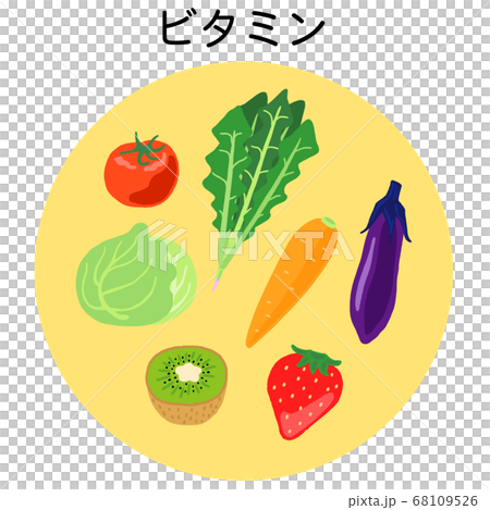 五大栄養素 ビタミンの食品のイラスト素材