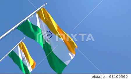 3D rendering of the national flag of India waving in the wind 68109560