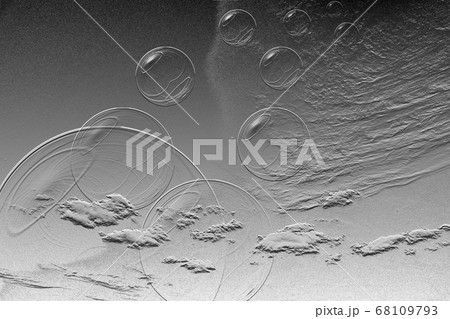 シャボン玉と空の背景素材 メタル調のイラスト素材