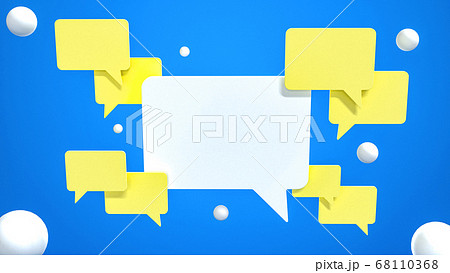 3d render speech bubble template background 68110368