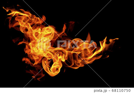 Fire flames isolated on black background 68110750
