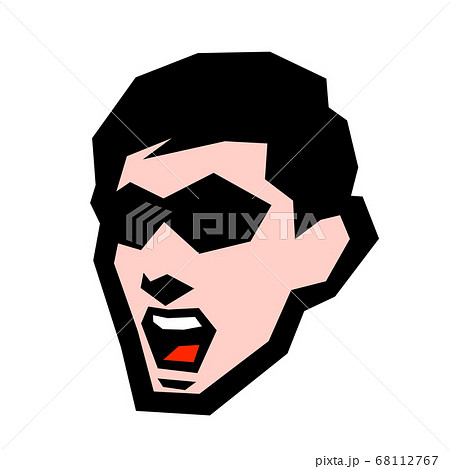 ベクター イラスト 頭部 男 喜怒哀楽 表情 ハゲ スキンヘッド シチサン モヒカン のイラスト素材