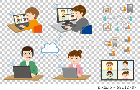 Online conference telework illustration and... - Stock Illustration  [68112787] - PIXTA