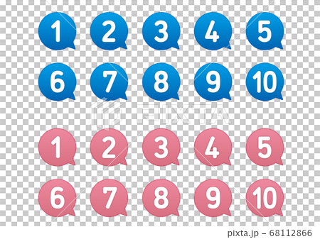 吹き出し　数字　デザイン素材 68112866