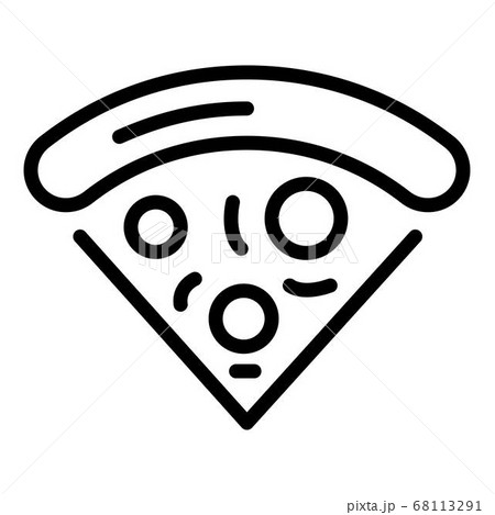 Slice of pizza with anchovies icon, outline style 68113291