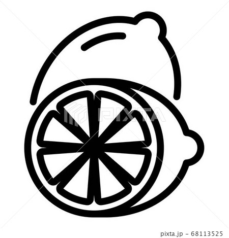 Lemon sliced in two icon, outline style 68113525