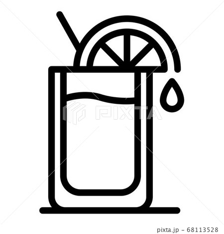 Glass of lemonade icon, outline style 68113528