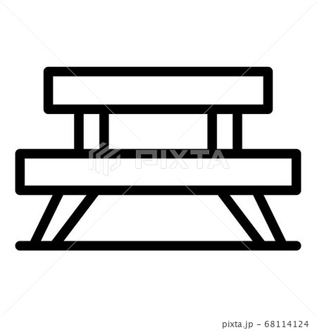 Park bench icon, outline style Park bench icon, outline style 68114124